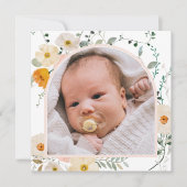 Wildflower Baptism Dank u kaart (Voorkant)