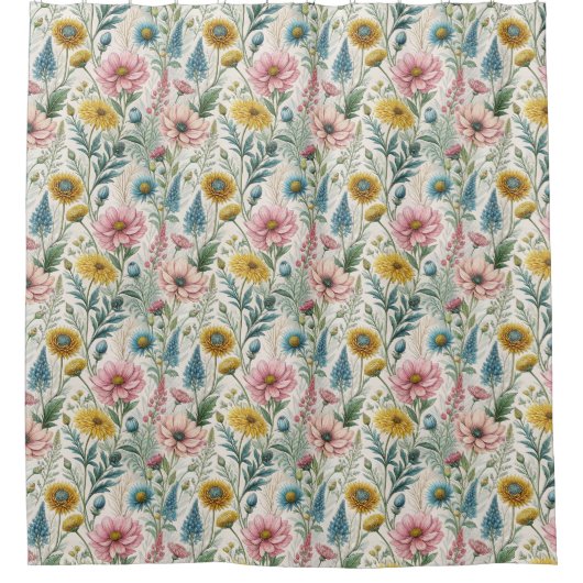 Wildflower Bath Curtain Celebrate Their Journey Douchegordijn (Voorkant)