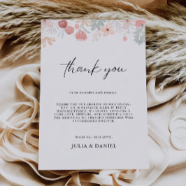 Wildflower bedankbrief, servetnoot menu