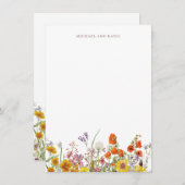 Wildflower bedankje Kaart briefpapier (Voorkant / Achterkant)