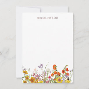 Wildflower bedankje Kaart briefpapier