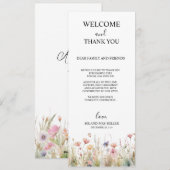 Wildflower bedankkaart, bureau bedankkaart feestdagenkaart (Voorkant / Achterkant)