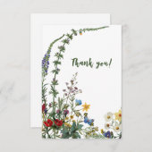 Wildflower bedankkaart en envelop (Voorkant / Achterkant)