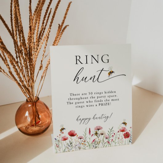 Wildflower bedoeld om te zijn Ring Hunt Vrijgezell Reclamebord Met Voetstuk