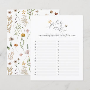 Wildflower Bee baby Naam gezicht Modern Elegant Ga