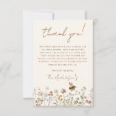 Wildflower Bee Baby shower Bedankt Card (Voorkant)