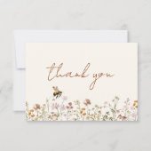 Wildflower Bee Baby shower Bedankt Card (Voorkant)