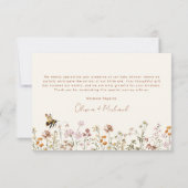 Wildflower Bee Baby shower Bedankt Card (Achterkant)