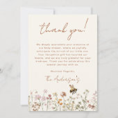 Wildflower Bee Baby shower Bedankt Card (Voorkant)