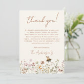 Wildflower Bee Baby shower Bedankt Card (Staand voorkant)