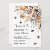 Wildflower Bee Baby Shower Kaart (Voorkant / Achterkant)