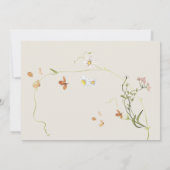 Wildflower Bee Beige Baby shower Bedankkaart (Achterkant)
