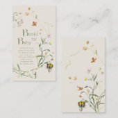 Wildflower Bee Beige Baby shower Boeken voor Baby Informatiekaartje (Voorkant / Achterkant)