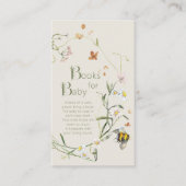 Wildflower Bee Beige Baby shower Boeken voor Baby Informatiekaartje (Voorkant)