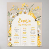 Wildflower Bee Birthday Milestone Poster (Voorkant)