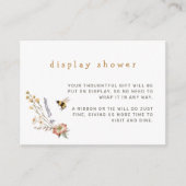 Wildflower Bee Bloemen Display Douche Informatiekaartje (Voorkant)