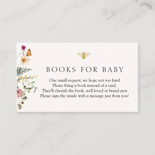 Wildflower Bee Books voor Baby insert kaart (Voorkant)