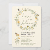 Wildflower Bee Bruids Douche Uitnodiging (Voorkant)