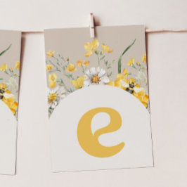 Wildflower Bee "E" High Chair Bunting Banner Kaart
