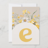 Wildflower Bee "E" High Chair Bunting Banner Kaart (Voorkant)