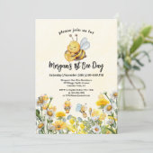 Wildflower Bee Een 1e Eerste Bijendag Verjaardag Kaart (Staand voorkant)