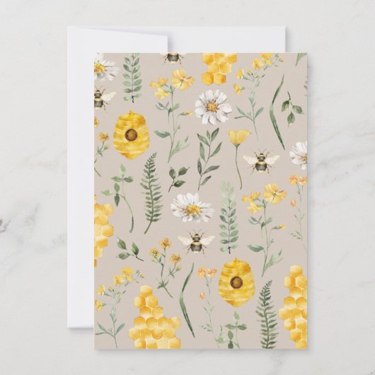 Wildflower Bee "N" High Chair Bunting Banner Kaart (Achterkant)