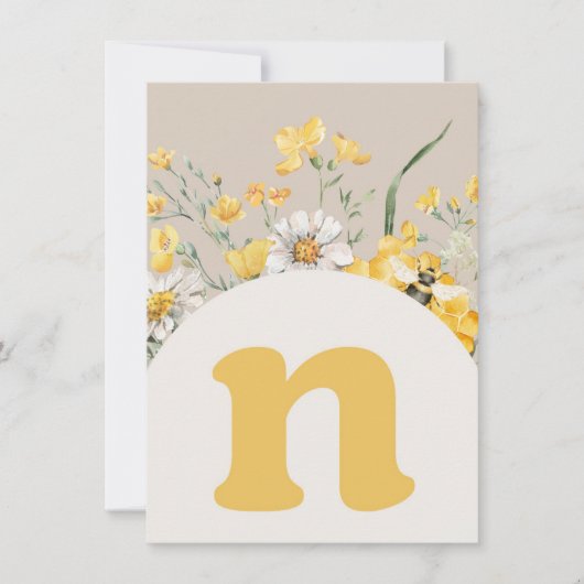Wildflower Bee "N" High Chair Bunting Banner Kaart (Voorkant)