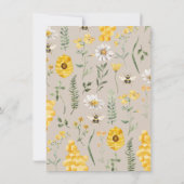 Wildflower Bee "O" High Chair Bunting Banner Kaart (Achterkant)