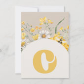 Wildflower Bee "O" High Chair Bunting Banner Kaart (Voorkant)
