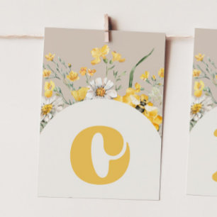 Wildflower Bee "O" High Chair Bunting Banner Kaart