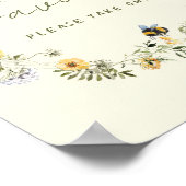 Wildflower Bee Vrijgezellenfeest Favors Sign Poster (Hoek)