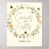 Wildflower Bee Vrijgezellenfeest Kaarten en gesche Poster (Voorkant)