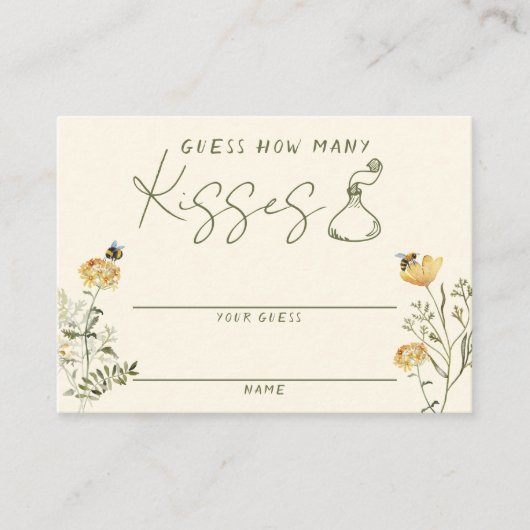 Wildflower Bee Vrijgezellenfeest Raad eens hoeveel Informatiekaartje (Voorkant)