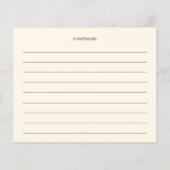 Wildflower Bee Vrijgezellenfeest Recept Kaart (Achterkant)