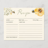 Wildflower Bee Vrijgezellenfeest Recept Kaart (Voorkant)