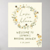Wildflower Bee Vrijgezellenfeest Welkomstbord Post Poster (Voorkant)