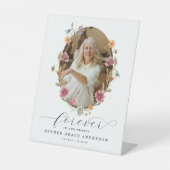 Wildflower begrafenis voor altijd in ons hart reclamebord met voetstuk (Voorkant)