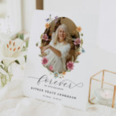 Wildflower begrafenis voor altijd in ons hart reclamebord met voetstuk