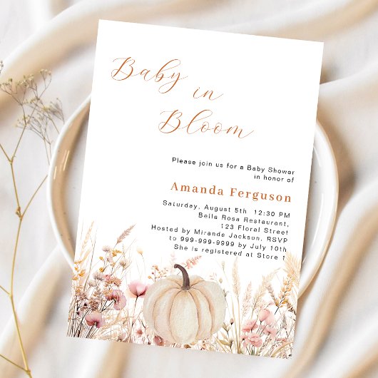 Wildflower beige bloei pompoen budget Baby shower