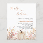 Wildflower beige bloei pompoen budget Baby shower (Voorkant)