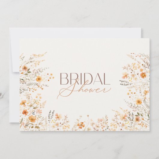 Wildflower Beige Boho Botanisch Vrijgezellenfeest Kaart (Achterkant)