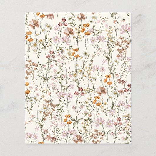 Wildflower Beige Boho Garden bruiloft uitnodiging (Achterkant)