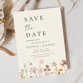 Wildflower Beige Boho Save the Date Minimalist