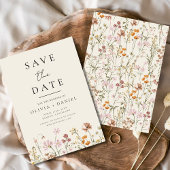 Wildflower Beige Boho Save the Date Minimalist