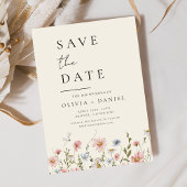 Wildflower Beige Boho Save the Date Minimalist