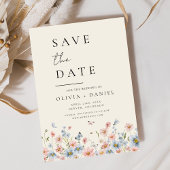 Wildflower Beige Boho Save the Date Minimalist