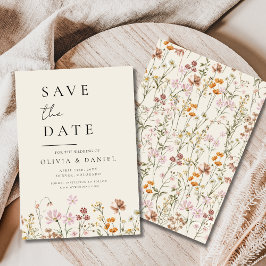 Wildflower Beige Boho Save the Date Minimalist