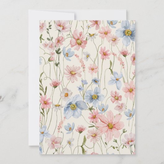 Wildflower Beige Boho Save the Date Minimalist (Achterkant)