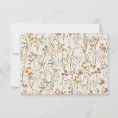 Wildflower Beige Boho Tuin Bruiloft RSVP Kaart (Achterkant)