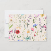 Wildflower Beige Floral Baby shower Dank u kaart (Achterkant)
